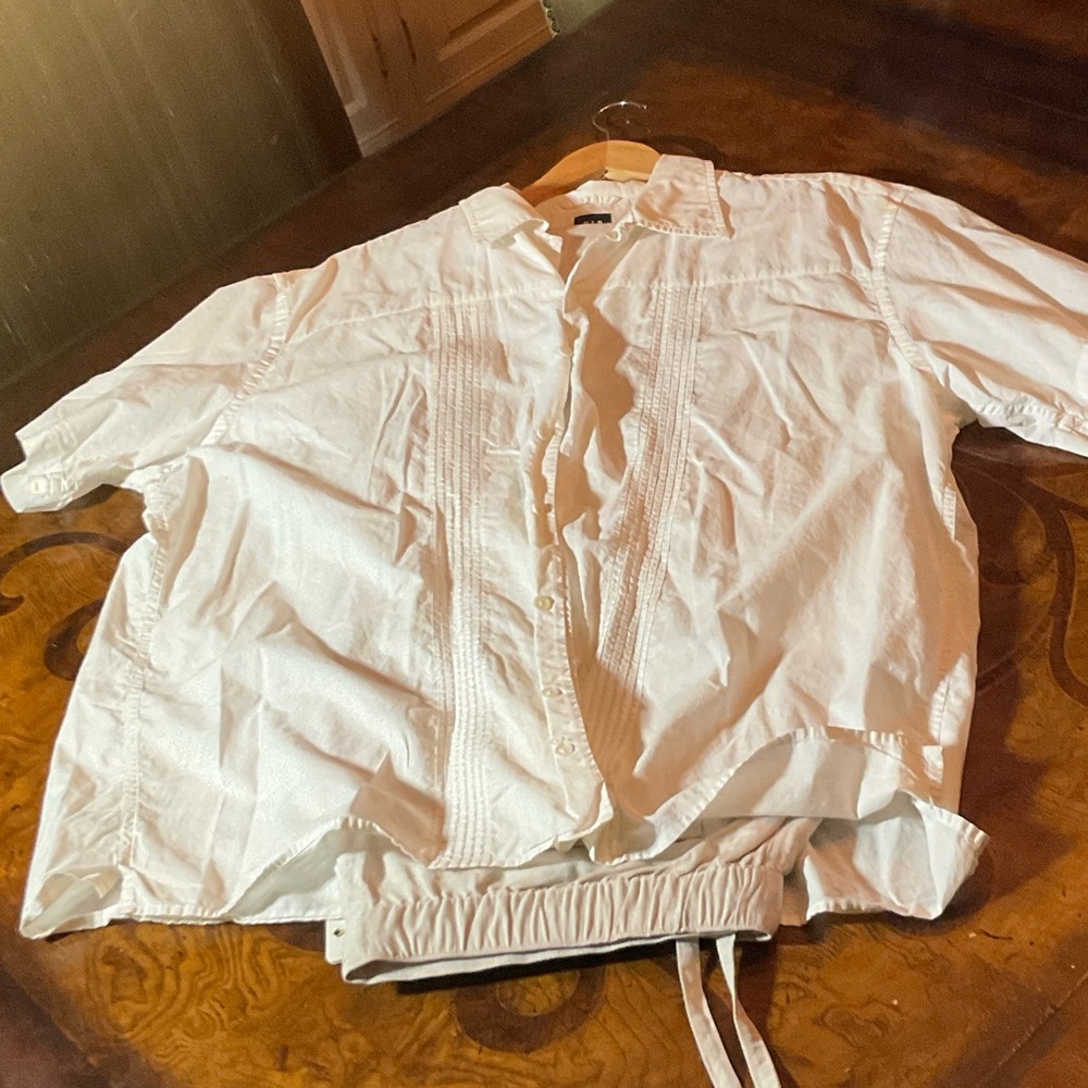 GAP Classic White Shirt with Drawstring Detail. #81
